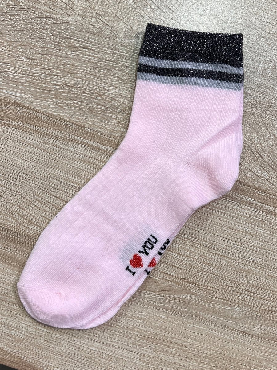 Calzini rosa con fascetta brillante