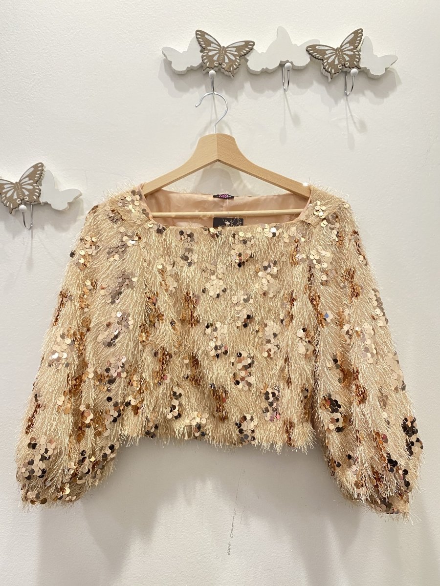 Camicetta oro con paillettes