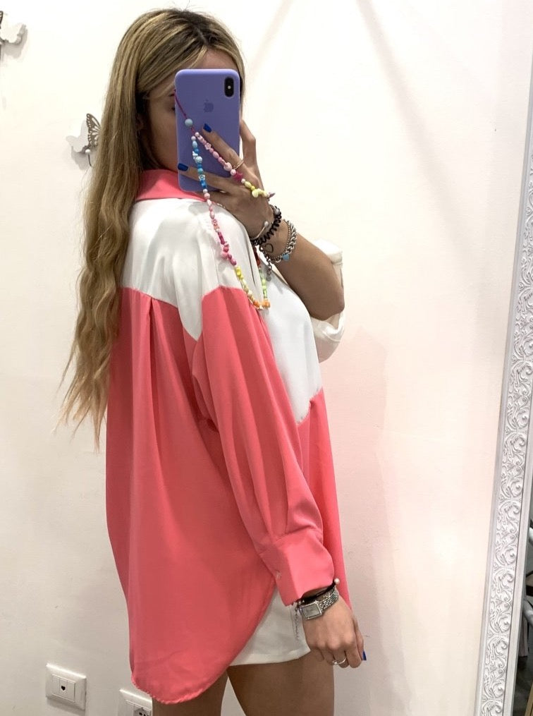 Camicia bicolor bianca e fucsia - Follie by Alice Immagine secondaria del prodotto
