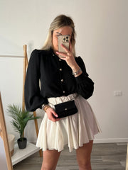 Camicia nera con borsetta a tracolla abbinata - Follie by Alice