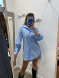 Camicia oversize azzurra con taschino - Follie by Alice
