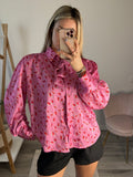 Camicia rosa in raso con cuoricini - Follie by Alice