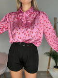 Camicia rosa in raso con cuoricini - Follie by Alice