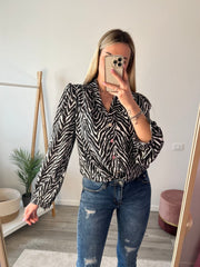 Camicia zebrata con manica a palloncino - Follie by Alice