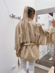 Cappotto beige con frange - Follie by Alice