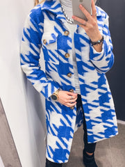 Cappotto lana cotta blu e bianco - Follie by Alice