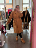 Cappotto lungo color cammello