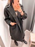 Cappotto nero con cintura - Follie by Alice