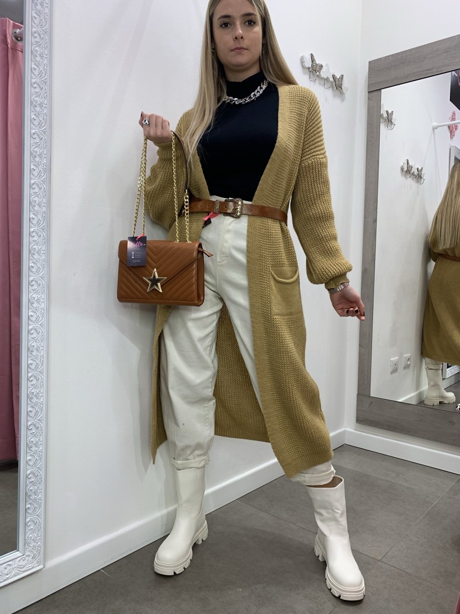 Cardigan lungo marrone - Follie by Alice