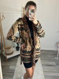 Cardigan marrone fantasia con frangette - Follie by Alice