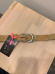 Cintura marrone elasticizzata con fibbia argento - Follie by Alice
