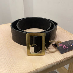 Cintura nera con fibbia grande color oro - Follie by Alice