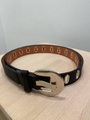 Cintura nera con occhielli e fibbia in metallo - Follie by Alice