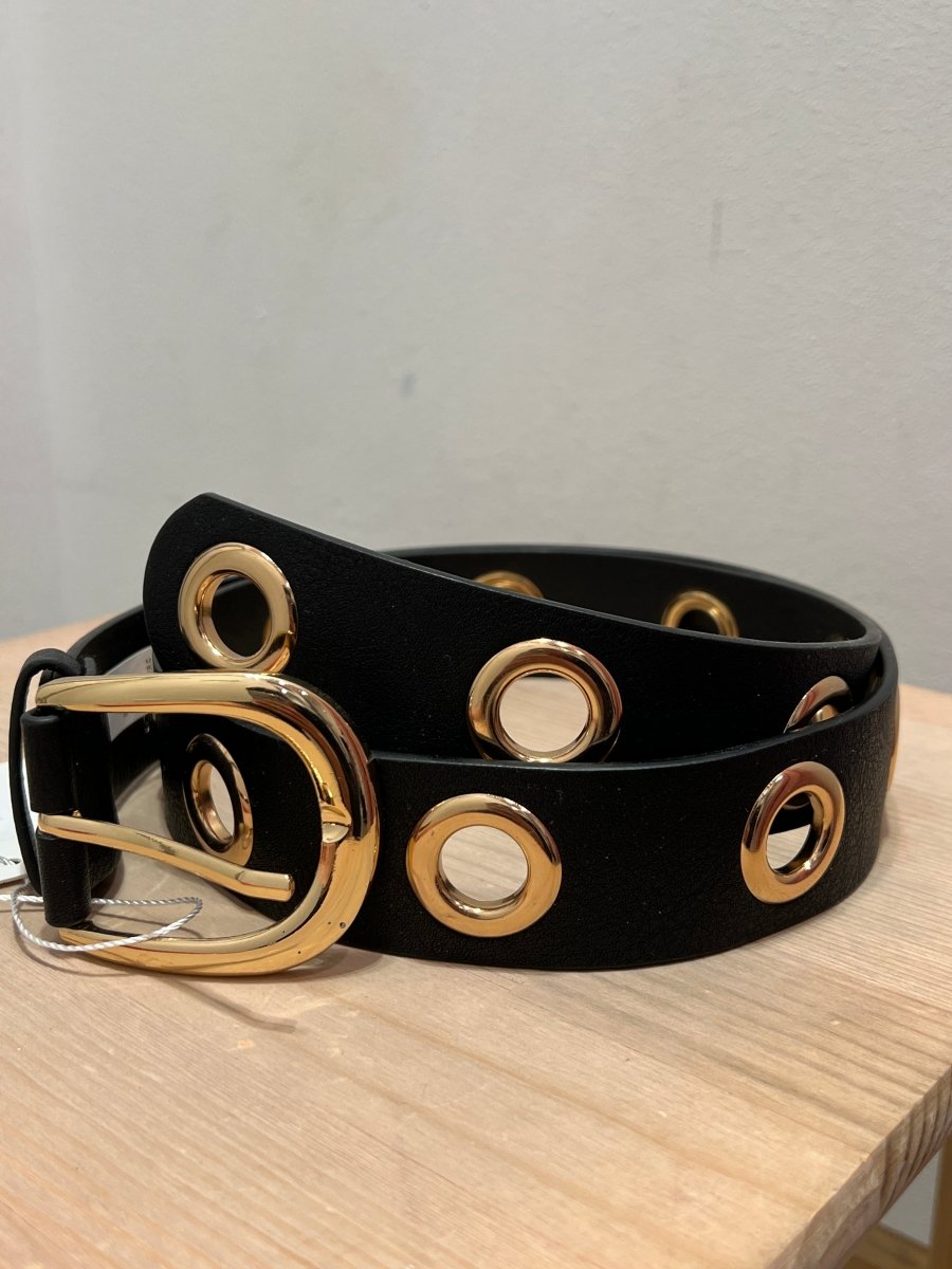 Cintura nera con occhielli oro - Follie by Alice
