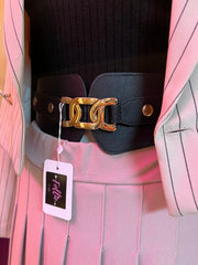 Cintura nera elasticizzata con fibbia oro - Follie by Alice