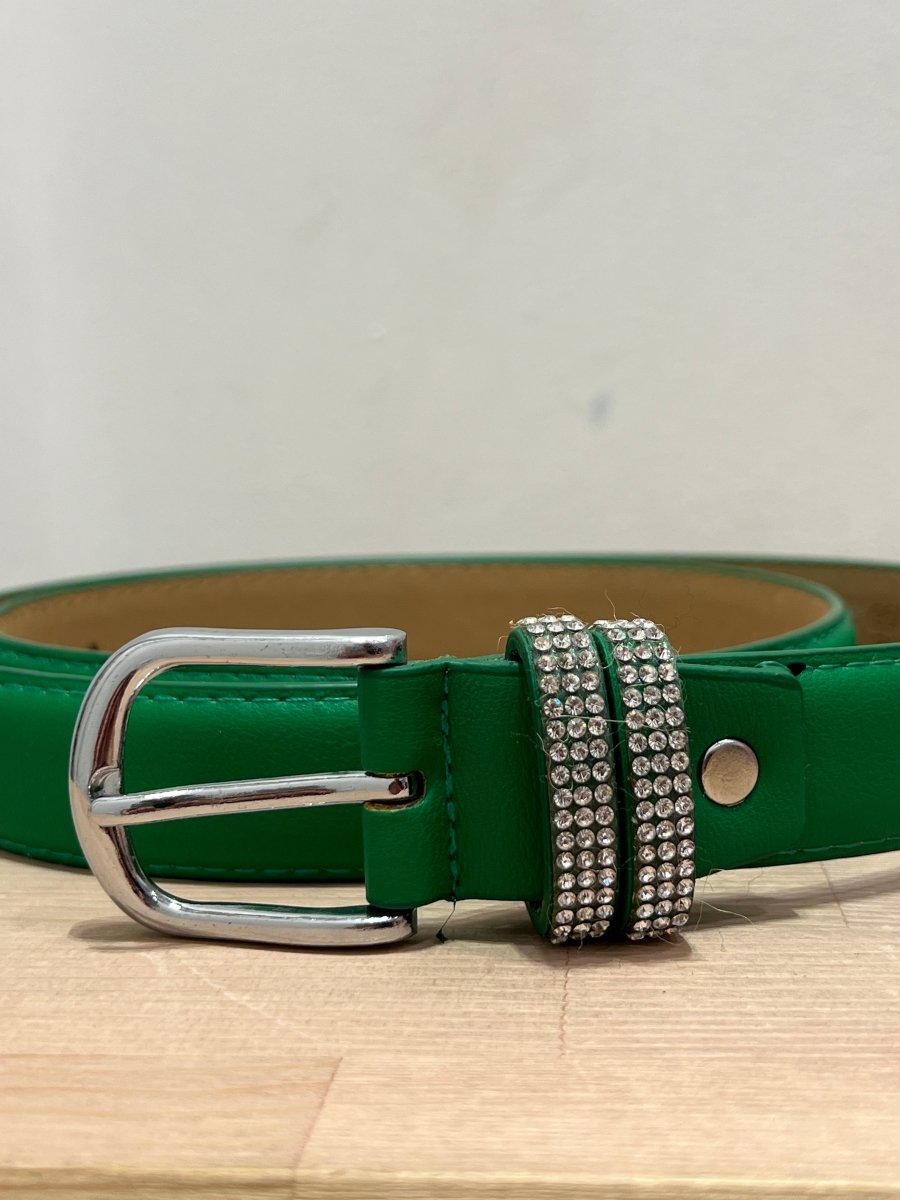 Cintura verde con fibbia in metallo con strass - Follie by Alice