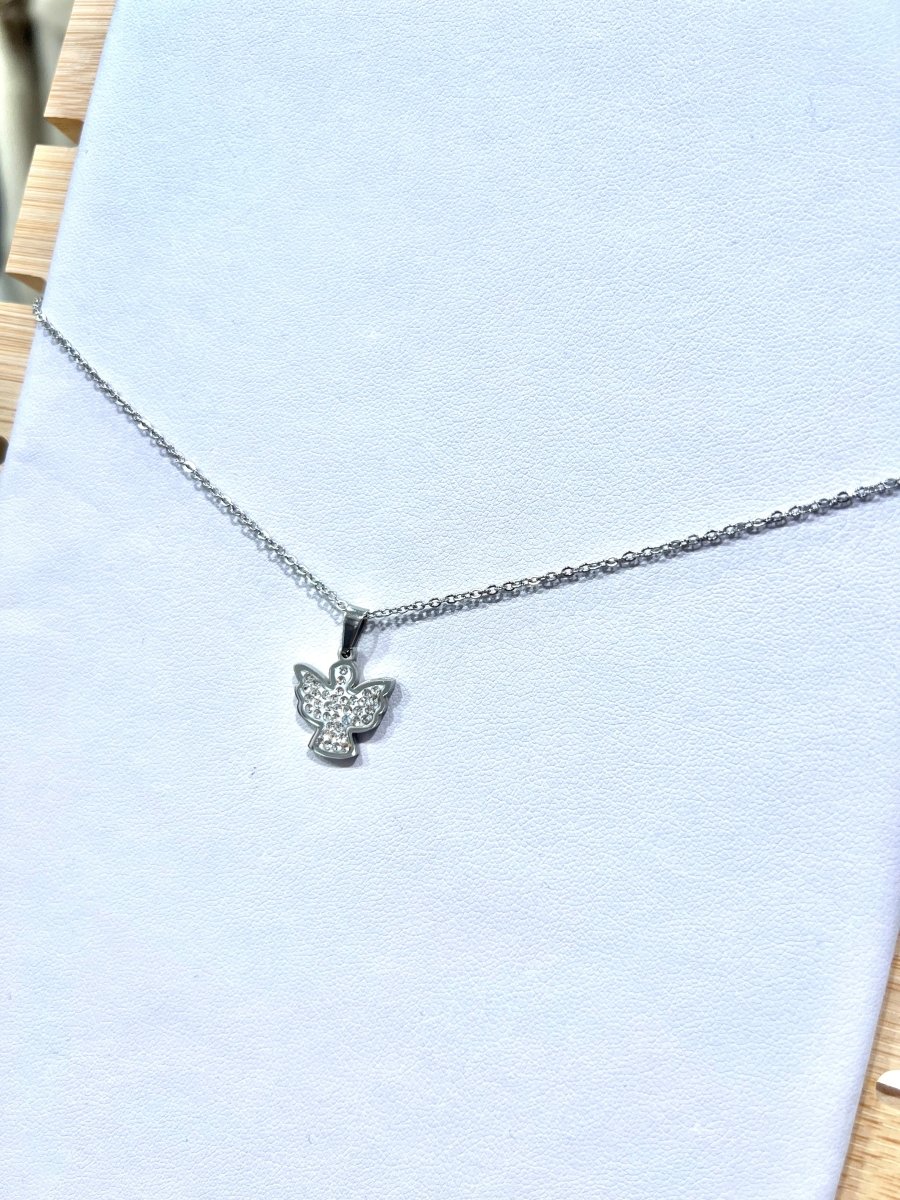Collana Angeli argento con strass