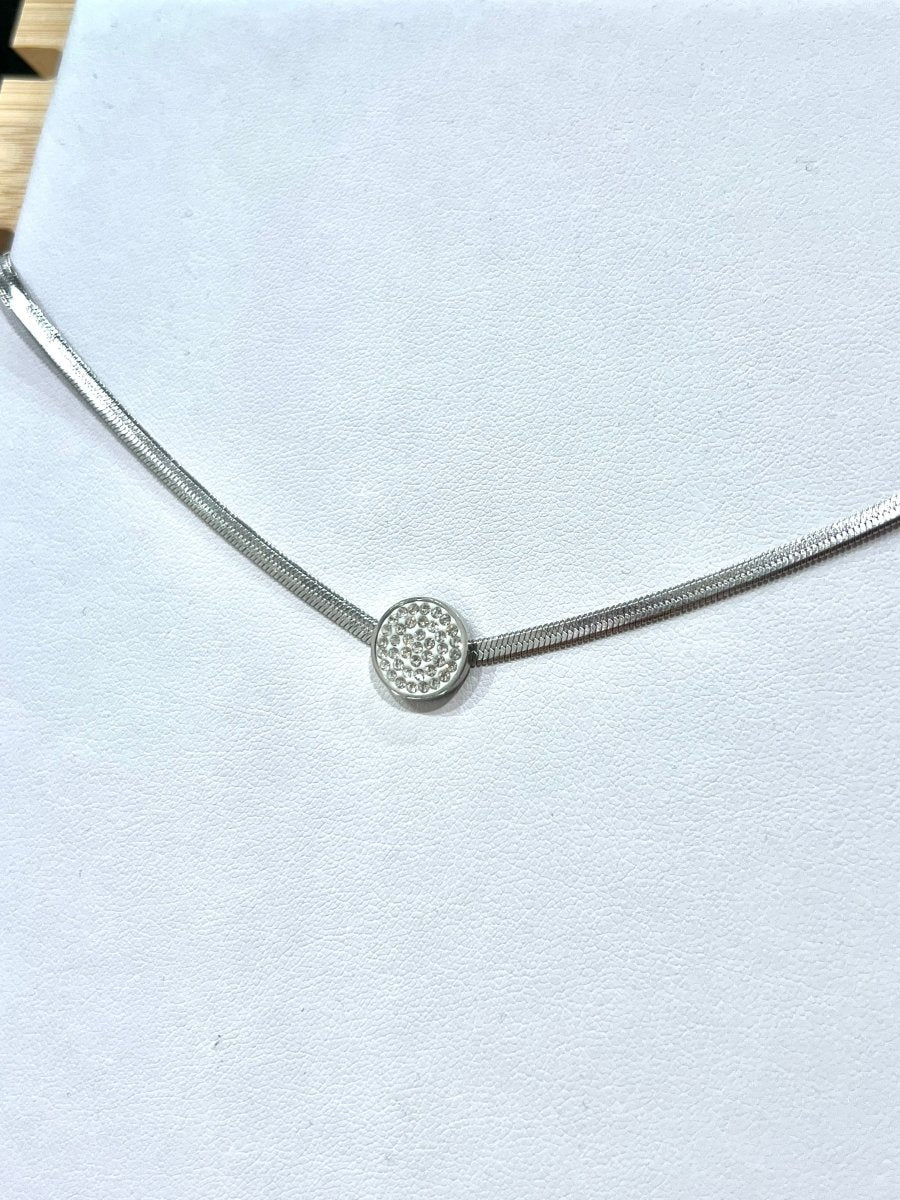 Collana argento con cerchio di strass - Follie by Alice