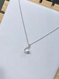 Collana argento con perla bianca e strass