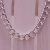 Collana argento maxi-catena con strass