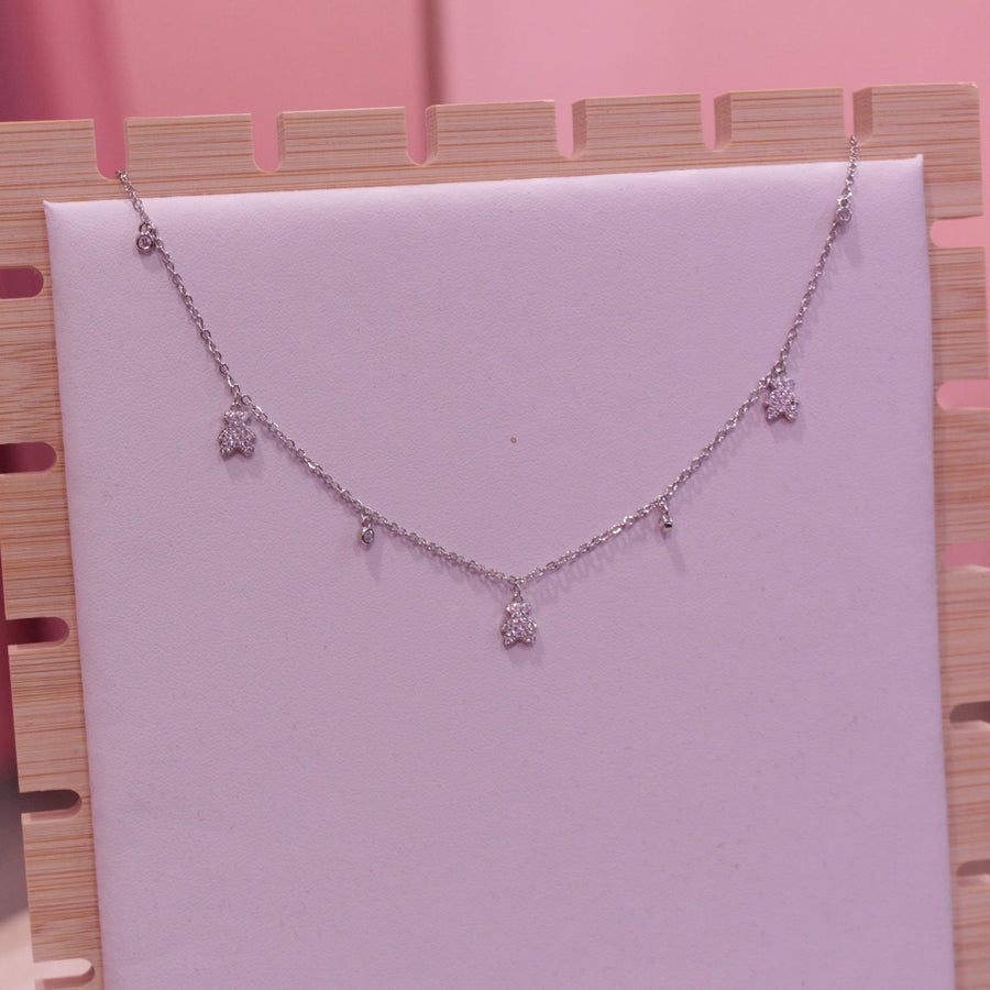 Collana argento orsetti con strass