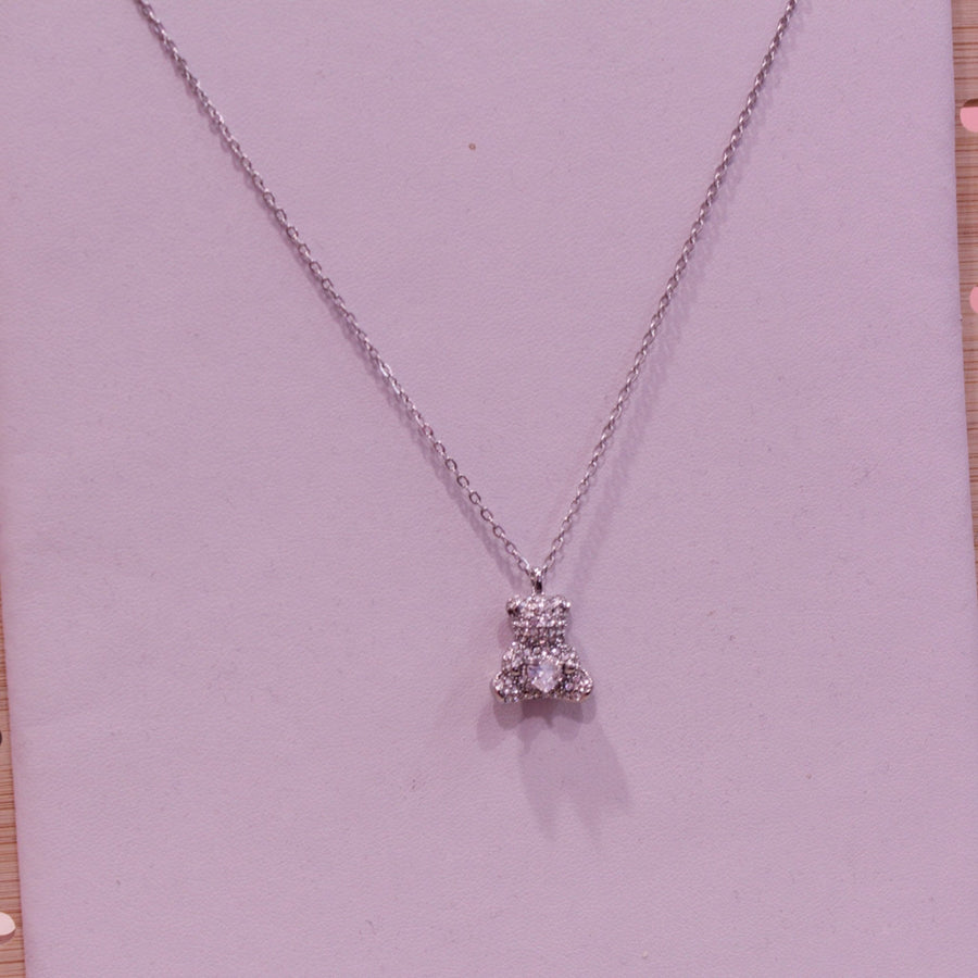 Collana argento orsetto con strass