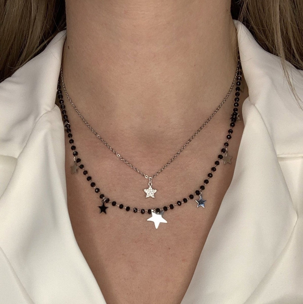 Collana doppio giro con stelline e strass - Follie by Alice