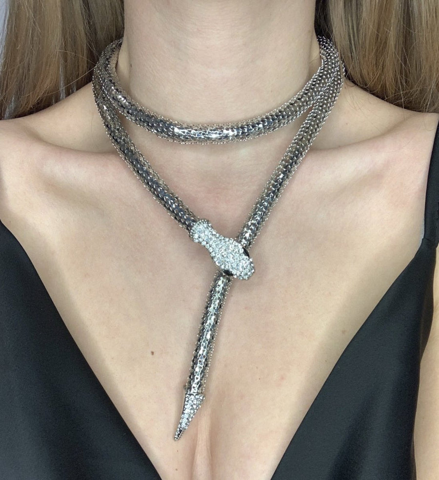 Collana serpente con strass
