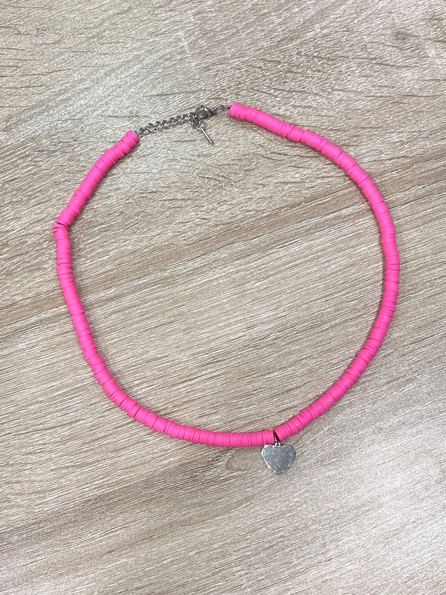 Collana Summer fucsia con cuoricino - Follie by Alice