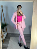 Completo giacca e pantaloni rosa bubble - Follie by Alice