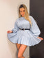 Felpa azzurra oversize con volant - Follie by Alice
