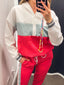 Felpa bianca, fucsia e verde con cappuccio e bottoni - Follie by Alice