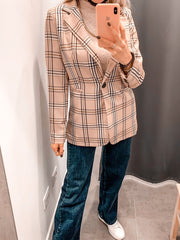 Giacca beige a quadri - Follie by Alice