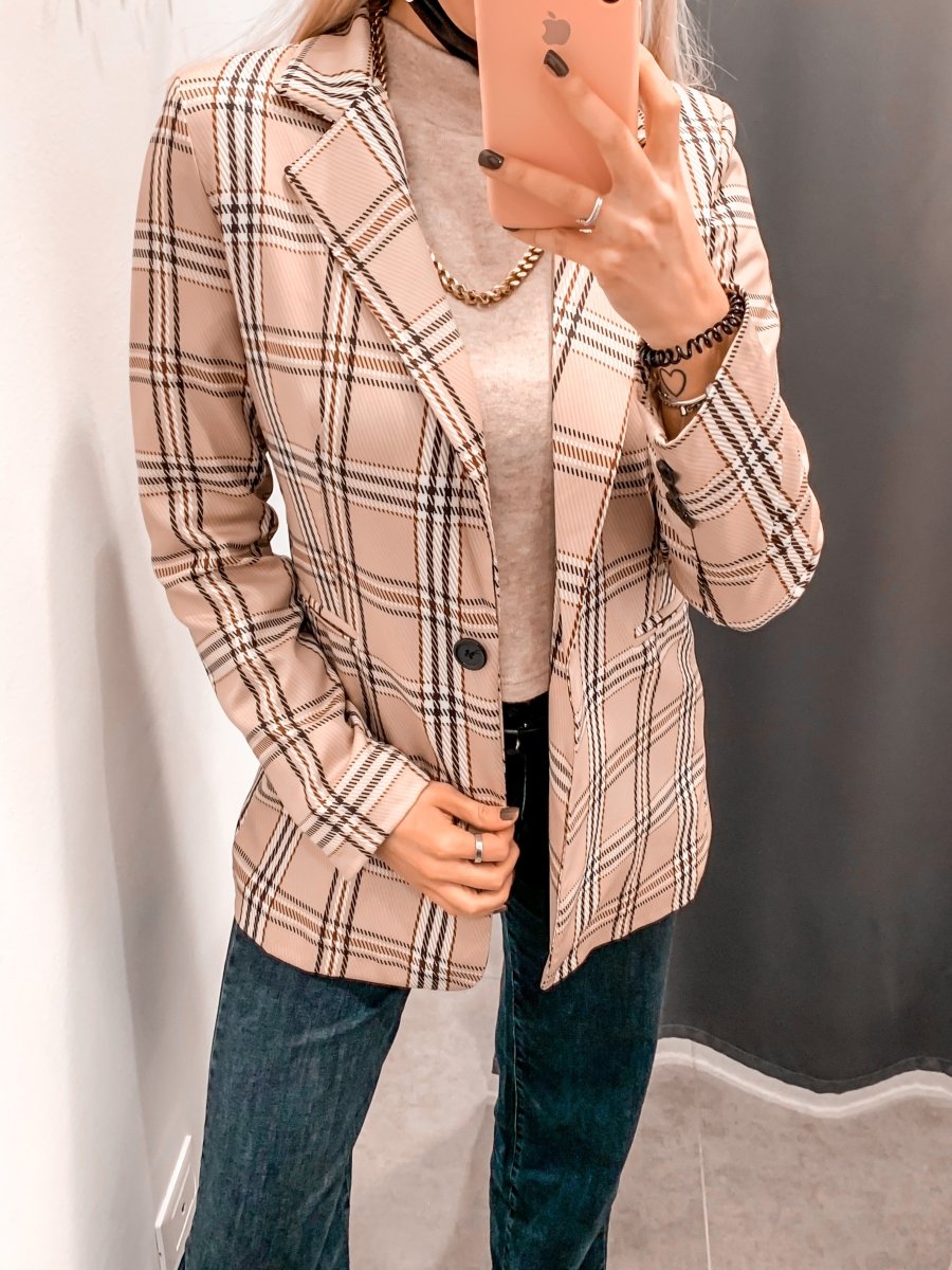 Giacca beige a quadri - Follie by Alice