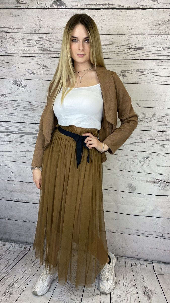 Giacca color marrone con glitter oro – alternate