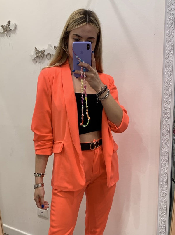 Giacca fluo con manica drappeggiata - Follie by Alice