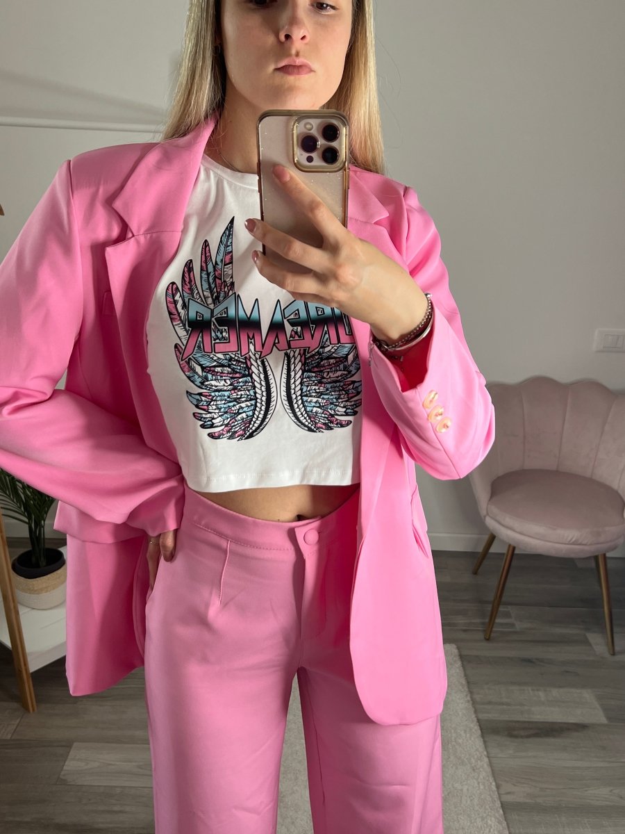 Giacca rosa bubble button - down - Follie by Alice