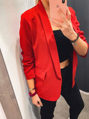Giacca rossa con manica drappeggiata - Follie by Alice