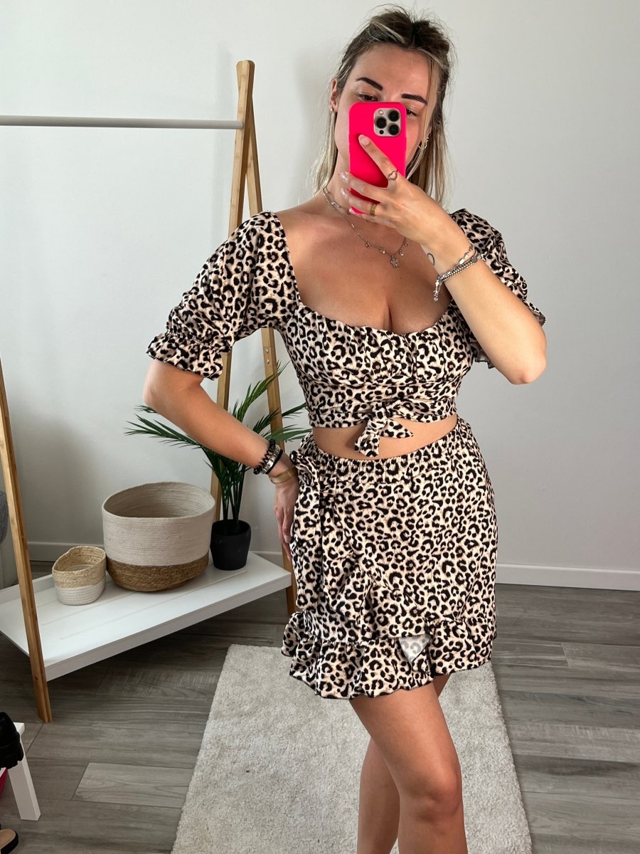 Gonna animalier con incrocio e fiocco - Follie by Alice Immagine principale del prodotto