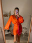 Gonna arancione drappeggiata con fiocco - Follie by Alice