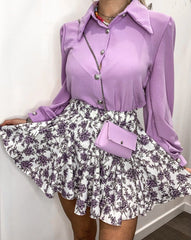Gonna bianca con fiori lilla - Follie by Alice