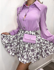 Gonna bianca con fiori lilla - Follie by Alice