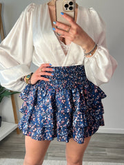 Gonna blu a balze con fiorellini - Follie by Alice
