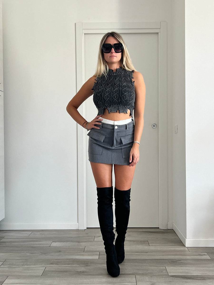 Gonna con tasconi e vita elasticizzata – alternate