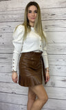 Gonna in similpelle plissettata color marrone - Follie by Alice