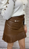 Gonna in similpelle plissettata color marrone Gonna Follie by Alice
