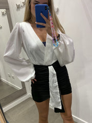 Gonna nera drappeggiata con fiocco - Follie by Alice