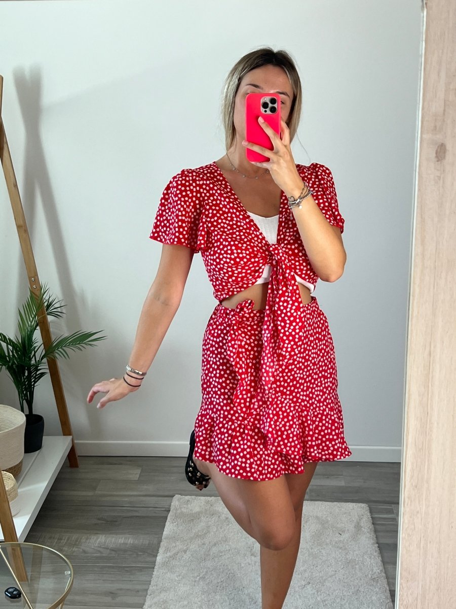 Gonna rossa a pois con balzette - Follie by Alice