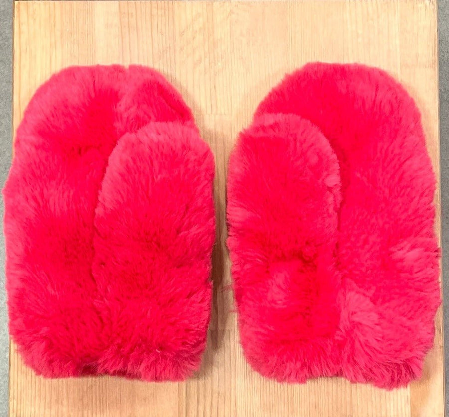 Guanti peluche fucsia