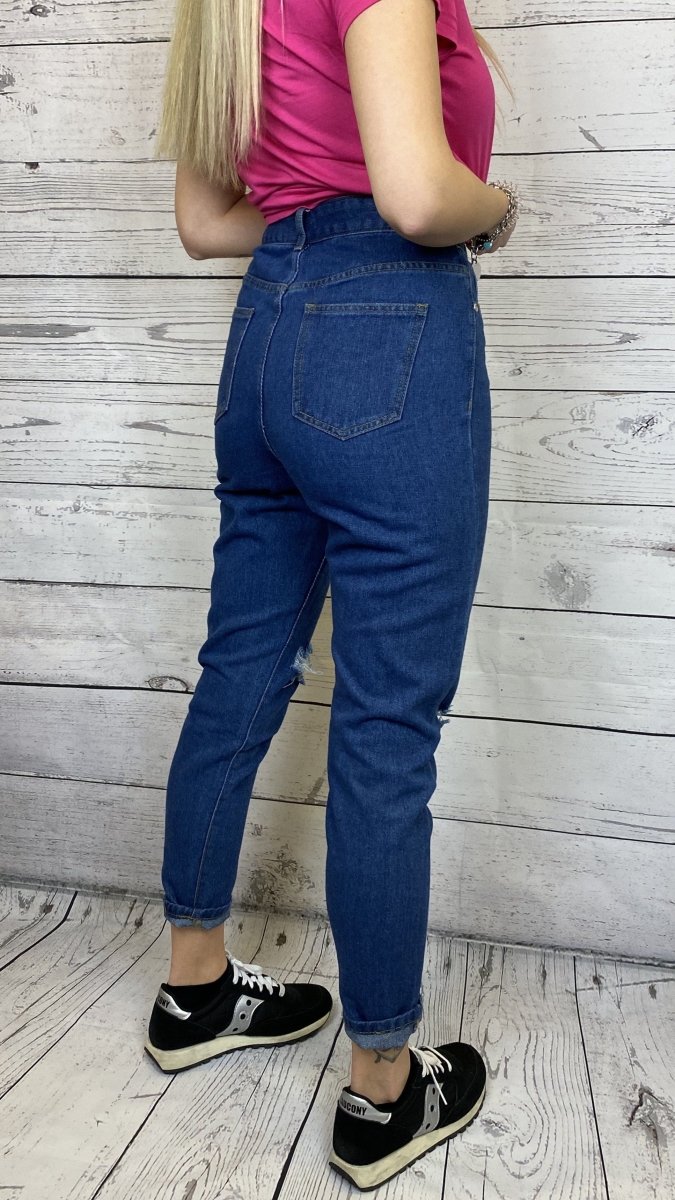 Jeans a vita alta effetto consumato - Follie by Alice